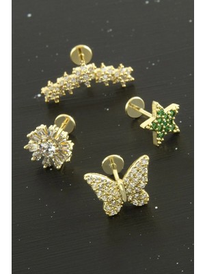 Marsilyan Tragus Zirkon Taşlı  Piercing 1 Adet