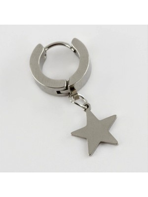 Marsilyan Yıldız Figürlü Çelik Erkek Küpe 1 Adet