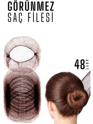 Fantastik Store Saç Topuz Filesi Topuz Sabitleyici File Eastik Topuz Ağı Hostes Saç Filesi Kahve 48Lİ