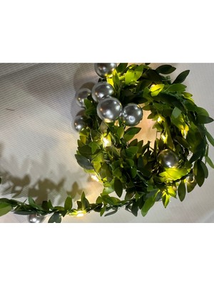 Empressco Yeşil 200CM Işıklı Top Süsü, Kokina Dolanabilen, Yapay Şerit, Yılbaşı Dekoru