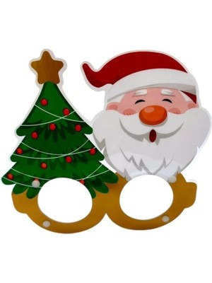 Empressco Kırmızı Yılbaşı Çam Ağacı ve Noel Baba Figürlü Gözlük