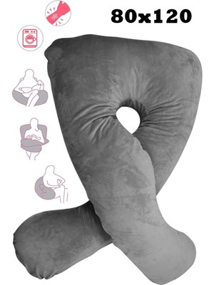 Dormeur Hamile Yastığı Gri (80X120) 2 Adet