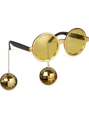 Ronanna Buğz Disko Toplu Küpeli Parti Gözlüğü Altın Renk