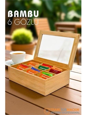 Fantastik Store Hsnet Poşet Çay Kutusu Ahşap Sallama Çay Organizer Kahve Şeker Aksesuar Kutusu