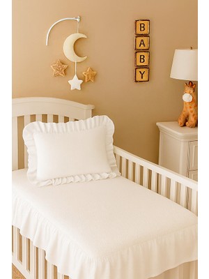 Moda Lime Bebek Beşik Nevresim Seti– %100 Pamuk Yumuşak Bebek Yatak Örtüsü & Fırfırlı Içi Dolgulu Yastık