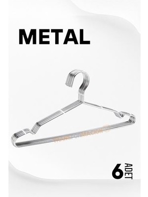 Fantastik Store Turk Metal Elbise Askısı Ekonomik 6 Adet Askı Seti