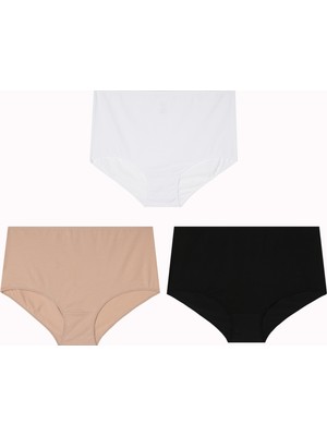 Eros Büyük Beden Yüksek Bel 3lü Bato Slip Pamuklu Külot