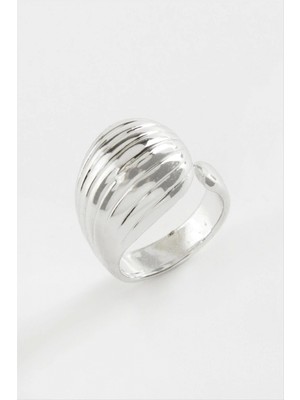 Marsilyan Çizgili Su Damlası Metal Yüzük