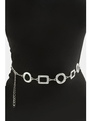 Marsilyan Kare Halka Metal Zincir Kemer