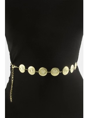 Marsilyan Noktalı Metal Zincir Kemer