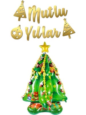 Empressco Renkli Büyük Yılbaşı Ağaç Folyo Balon, Eğlence ve Kutlama Için Ideal Seçenek