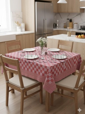 Fırsato Potihome Damalı Kenar Bordürlü Masa Örtüsü 140X140 cm Sofra Bezi, Piknik Örtüsü