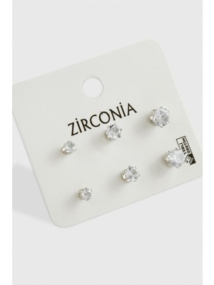 Marsilyan 6 Adet Zirkon Tek Taşlı Küpe