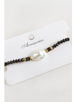 Marsilyan Inci Fimo Boncuk Kristal Makrome Ip Bileklik