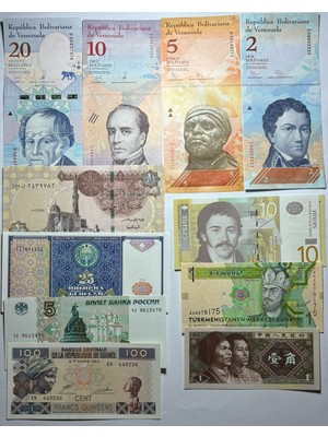 Emir Collection Koleksiyoner Başlangıç Seti, 11'li ÇİL Dünya Banknotları