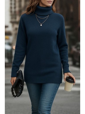 Bosel Kadın Uzun Kollu Balıkçı Yaka Triko Bluz