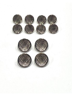 Blazer Ceket Düğmesi Takımı /4+8 Set / Siyah Mineli /