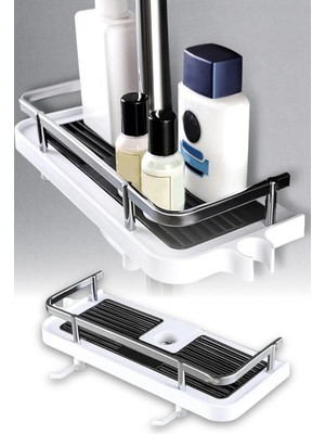 Tineke  Banyo Rafı Tek Katlı Yapışkanlı Pratik Kurulumsuz Duvar Tipi Şampuan Sabun Organizeri