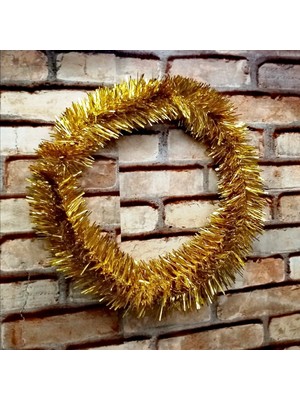 Empressco Parlak Metalik Altın Renkli 5 Metre Çam Dalı Yılbaşı Süsü