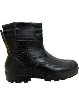 Emek Içi Kürklü Fermuarlı Siyah Yağmur- Kar Botu