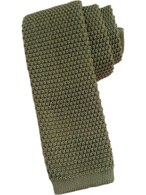 JTAW25KRV1675 Örme Kravat Haki Kendinden Desenli Janti Kravat