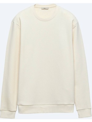 Kip Ekru Bisiklet Yaka Sweatshırt