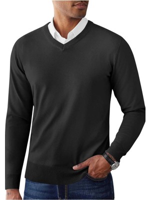 Youknitwear You Shaun %100 Pamuk V Yaka Triko Kazak