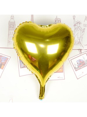 Empressco Sarı Balon Folyo Kalp Uçan 80 cm 32 Inç, Çok Renkli, Eğlenceli ve Şık Dekorasyon