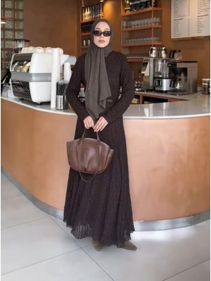 Fushya Kemerli Dantel Elbise