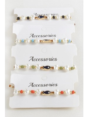 Marsilyan Balık Inci Boncuk Makrome Ip Bileklik