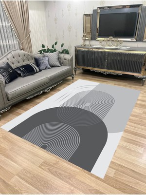 Home Yıkanabilir Kaymaz Taban Halı Mutfak Dekor Yolluk Koridor Halısı Salon Halısı 1258GRİ