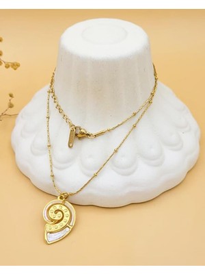 Nevoka Sarmal Gold Çelik Kolye