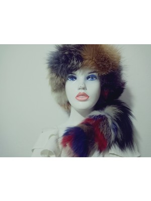 Hoaryage Unisex Tasarım Kuyruklu Kurt Kıpçak Börk Kalpak