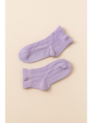 Kadın Bileği Fırfırlı Step Çorap Lila