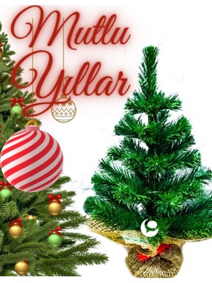 Empressco Yeşil Çam Ağacı, 40-45 Dal, Metal Gövde, Masaya Uygun, Dekoratif, Doğal Görünüm