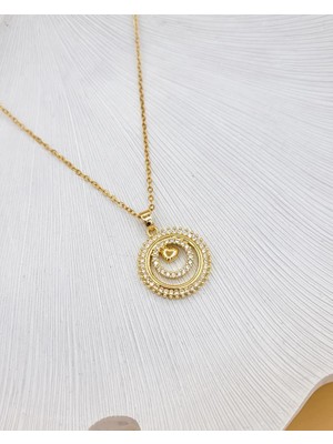 Nevoka Güneş Kalp Tasarım Zincir Kolye