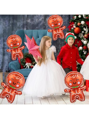 Empressco Yılbaşı Temalı Kurabiye Adam Folyo Balon 70 Cm, Şık ve Eğlenceli Dekorasyon!
