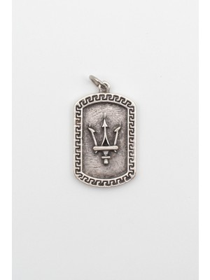 Alooya Poseidon - Mızrak Gümüş Kaplama Kolye Ucu