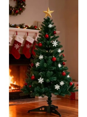 Empressco 150 cm Yılbaşı Ağacı ve Yıldız Süslemeleri ile Yeşil, Şık ve Ekonomik Dekorasyon