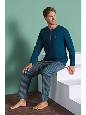 Gd Goldoremi 1934 Erkek Uzun Kollu Çizgili Pijama Takım