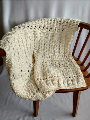 Yaso Shop El Örgüsü Bebek Battaniyesi – 80X90 cm