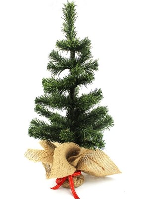 Empressco Yeşil Jütlü Masa Üstü Yılbaşı Çam Ağacı, 40 Cm, Şık ve Doğal Dekorasyon.
