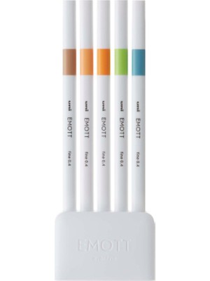 Uni Emott 0.4 mm Fine Akrilik Uçlu Kalem 5li Sonbahar Tonları