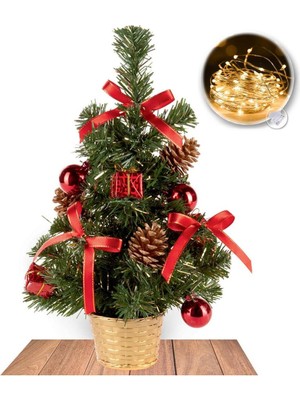 Empressco Süslemeli 30 cm Çam Ağacı ve 3 M Peri LED ile Yılbaşı Atmosferi