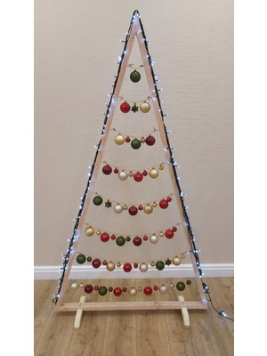 Empressco Kahverengi Ahşap Yılbaşı Ağacı Kanca ile Dekoratif ve Modern Tasarım