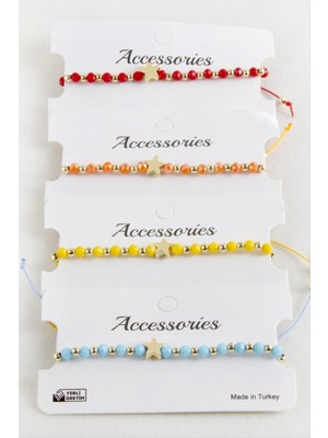 Marsilyan Yıldız Kristal Makrome Ip Bileklik