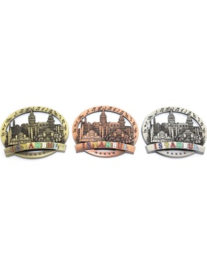 Buğz Istanbul Temalı Metal Magnet Yuvarlak Tasarım