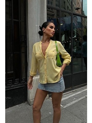 Etiler Collection Poulina Flamlı Keten Gömlek 3257-08