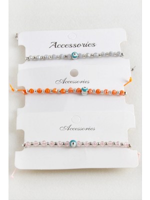 Marsilyan Nazar Kristal Makrome İp Bileklik 6 mm