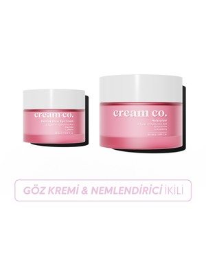 Cream Co. Aydınlatıcı Kırışıklık Karşıtı Cilt Tonu Eşitleyici Su Bazlı Nemlendirici Göz Kremi İkili